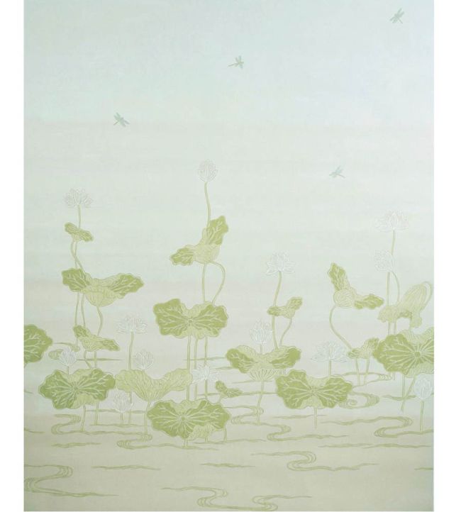 Kireina Lotus Panel Set Mural by Schumacher White Ivory