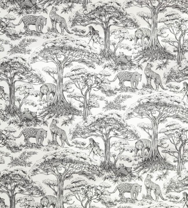 Kisumu Fabric by Clarke & Clarke Noir