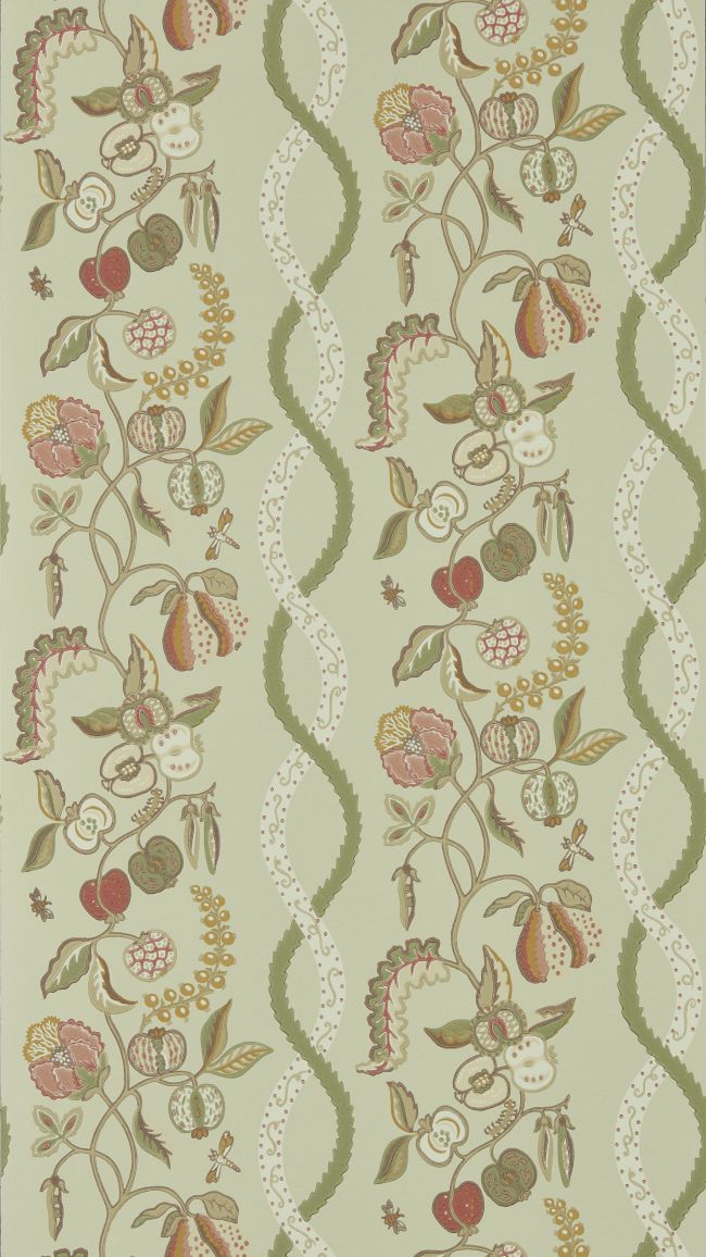 Kitchen Garden Wallpaper by Sanderson Olive & Russet