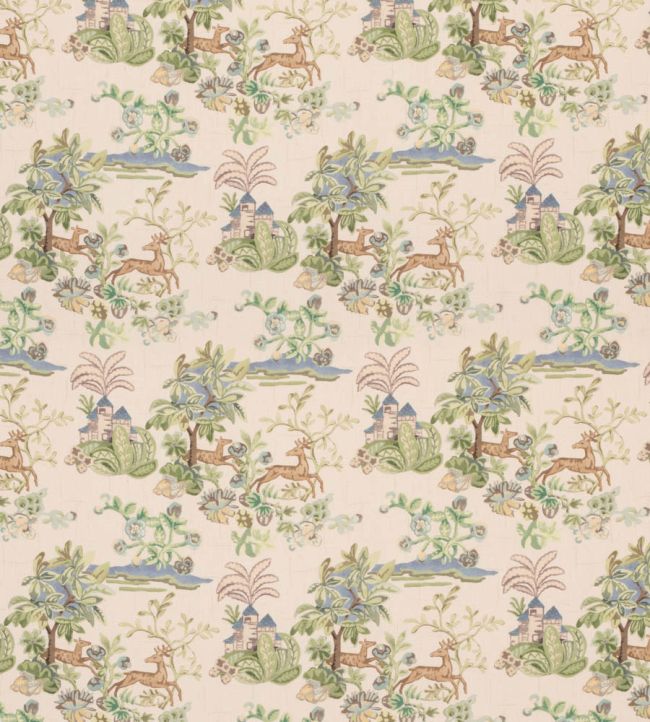 Knights Tale Light Fabric by GP & J Baker Sage/Blue
