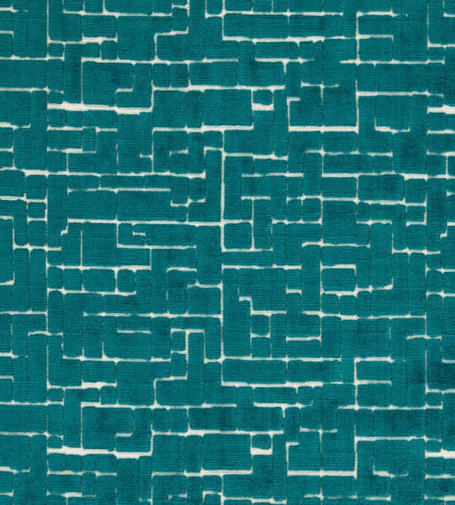 Kupka Fabric by Clarke & Clarke Peacock