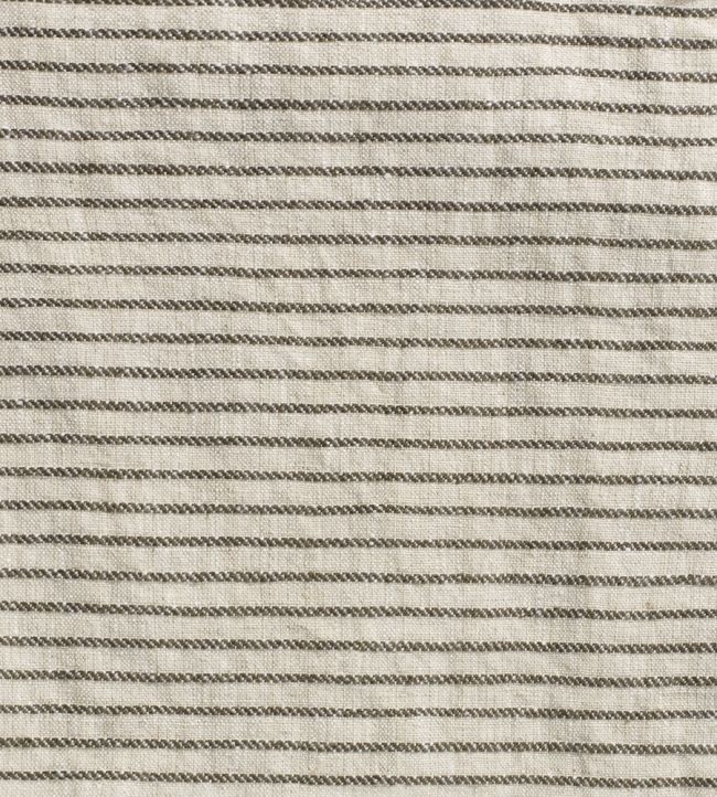 Textured Stripe Linen Fabric by Volga Linen Charcoal/Natural