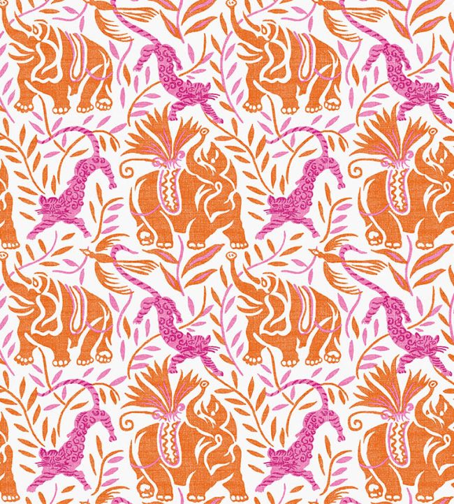La Jungle Performance Fabric by Christopher Farr Cloth Rosa