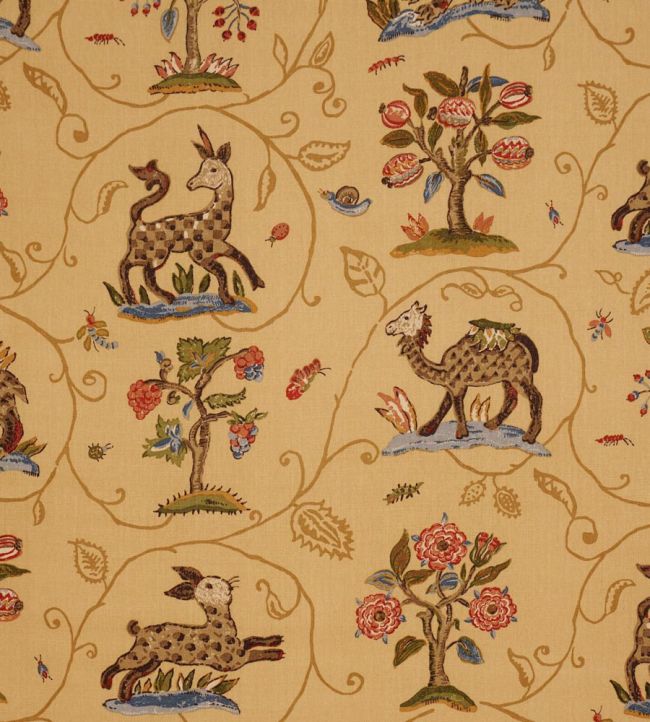 La Menagerie Fabric by Schumacher Marigold