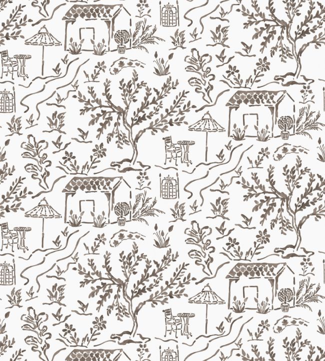 La Quintinie Fabric by Nina Campbell Chocolate