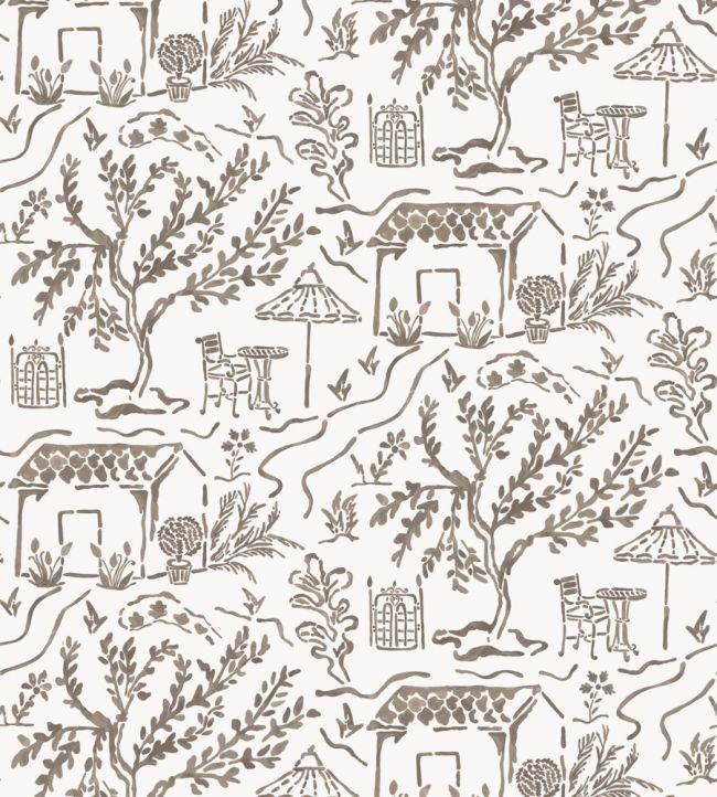 La Quintinie Wallpaper by Nina Campbell Chocolate