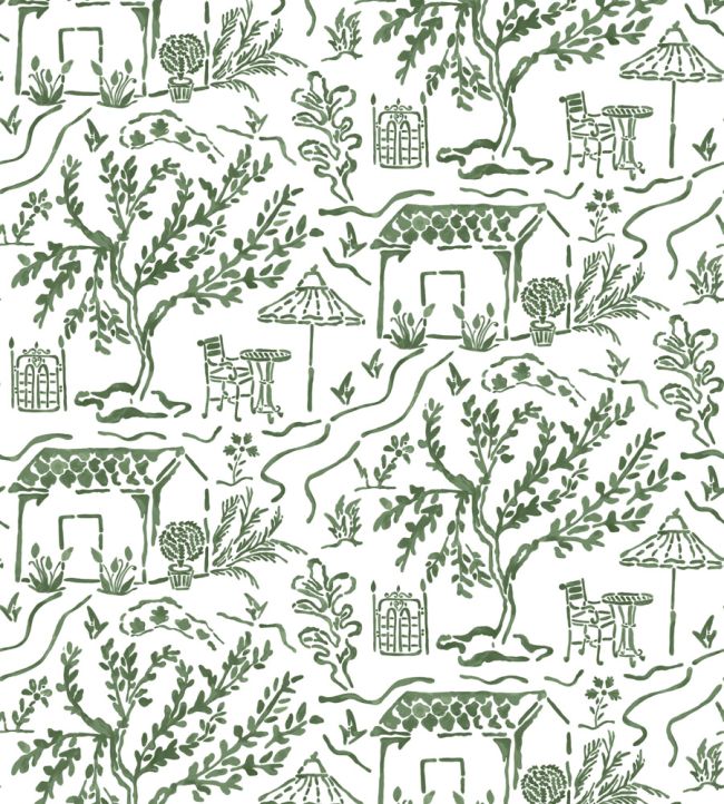 La Quintinie Wallpaper by Nina Campbell Eucalyptus