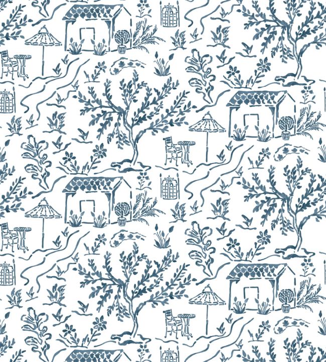 La Quintinie Fabric by Nina Campbell Indigo