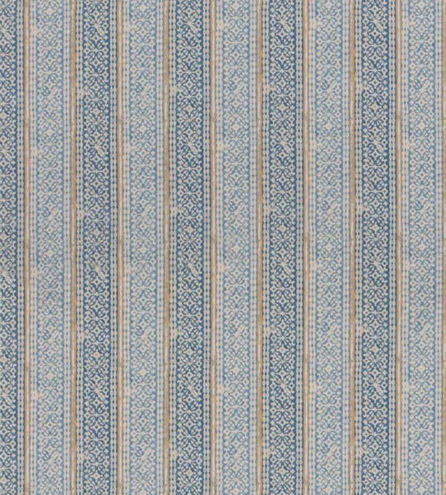 Ladbroke Stripe Fabric by Mulberry Home Blue