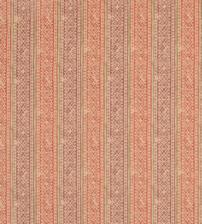 Ladbroke Stripe Fabric by Mulberry Home Plum/Russet