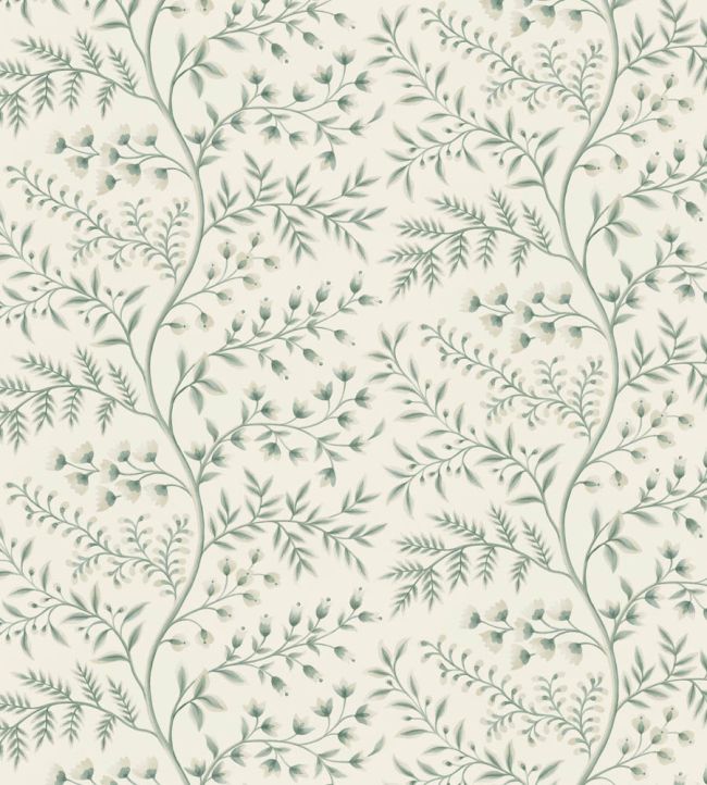 Lamballe Wallpaper by Nina Campbell Aqua/Ivory