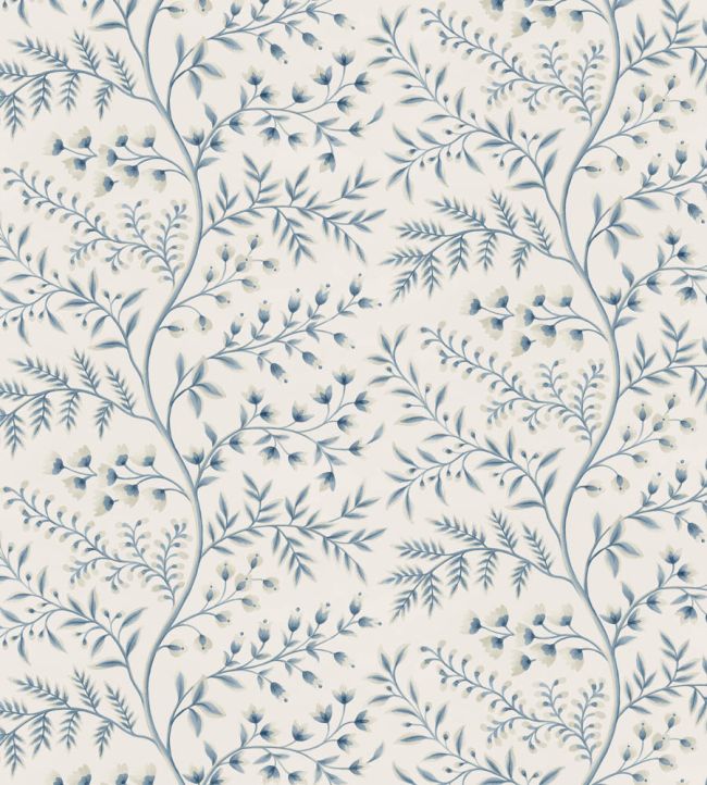 Lamballe Wallpaper by Nina Campbell Blue/Ivory