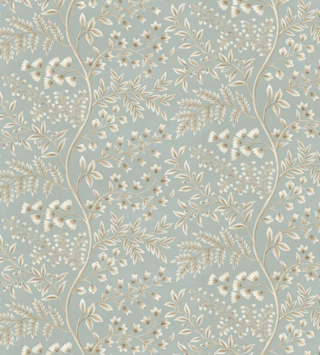 Lamballe Wallpaper by Nina Campbell Duck Egg
