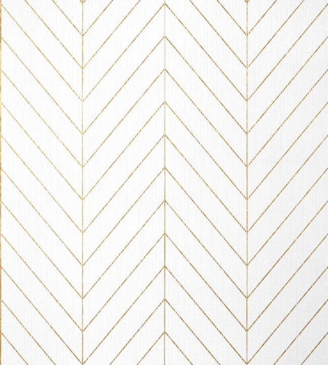 Land Bridge Wallpaper by Thibaut White and Metallic Gold