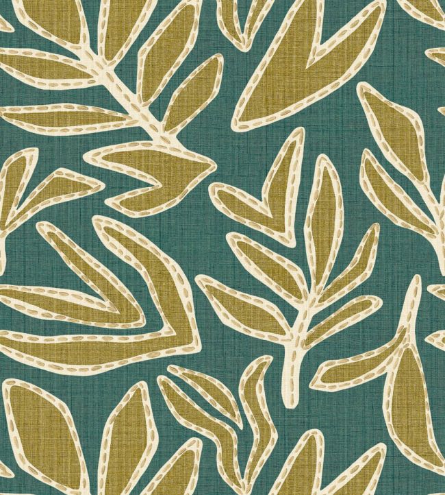 Lanzea Wallpaper by Casamance Emeraude/olive