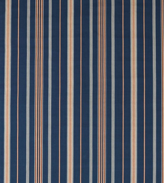 Latimer Stripe Fabric by Sanderson Indigo/Madder
