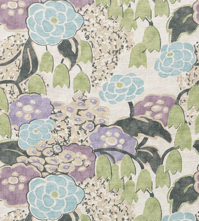 Laura Fabric by Anna French Lavender and Green