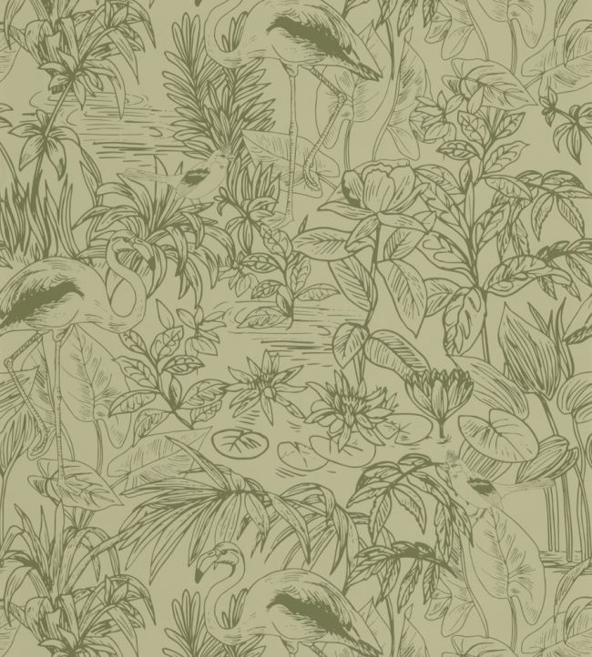 Le Cap Wallpaper by Caselio Vert Kaki