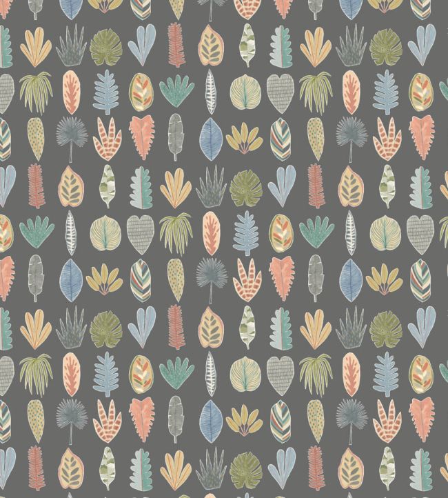 Leaf Boogie Wallpaper by Ohpopsi Charcoal Mix