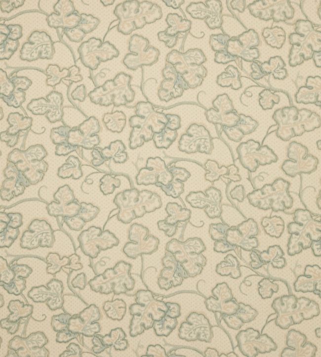 Leaf Damask Fabric by Colefax and Fowler Aqua