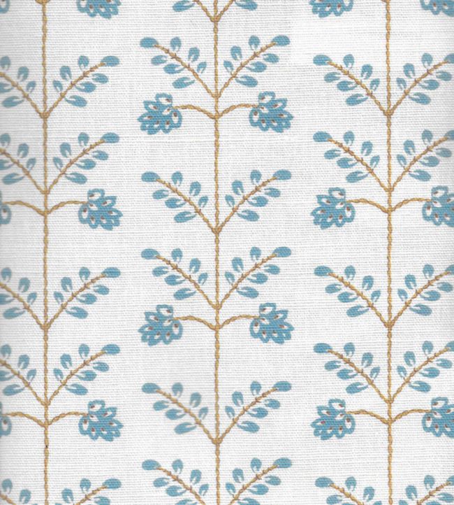 Leaf Trellis Fabric by Kate Medlicott Antique Blue