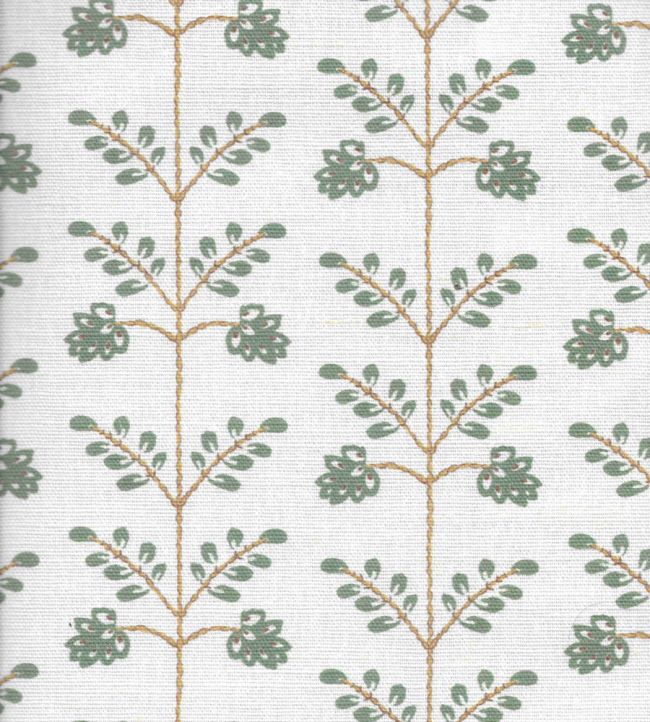 Leaf Trellis Fabric by Kate Medlicott Antique Green