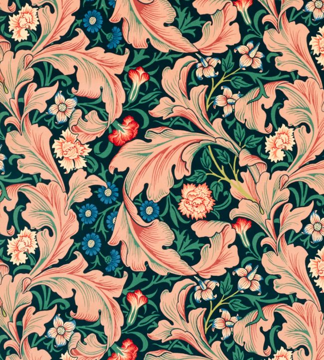 Leicester Velvet Fabric by Morris & Co Cosmo Pink/Indigo