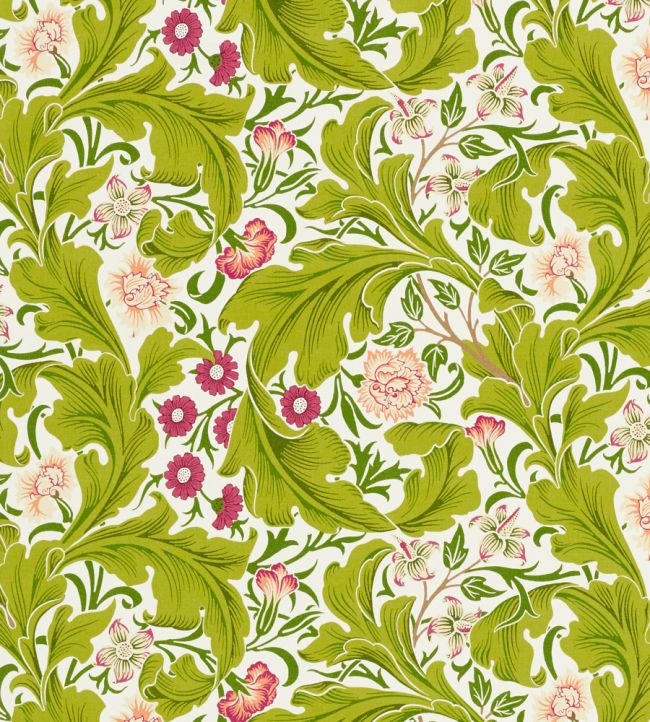 Leicester Fabric by Morris & Co Sour Green/Plum