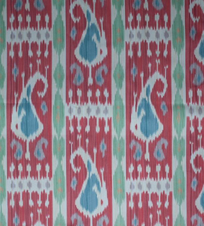 Leila Ikat Fabric by Titley and Marr Cherry & Jade