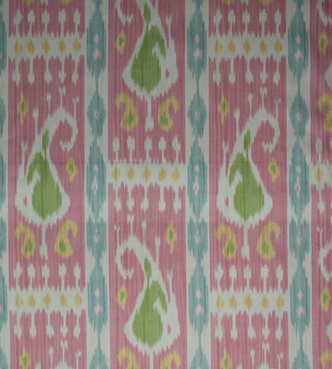 Leila Ikat Fabric by Titley and Marr Rose & Green