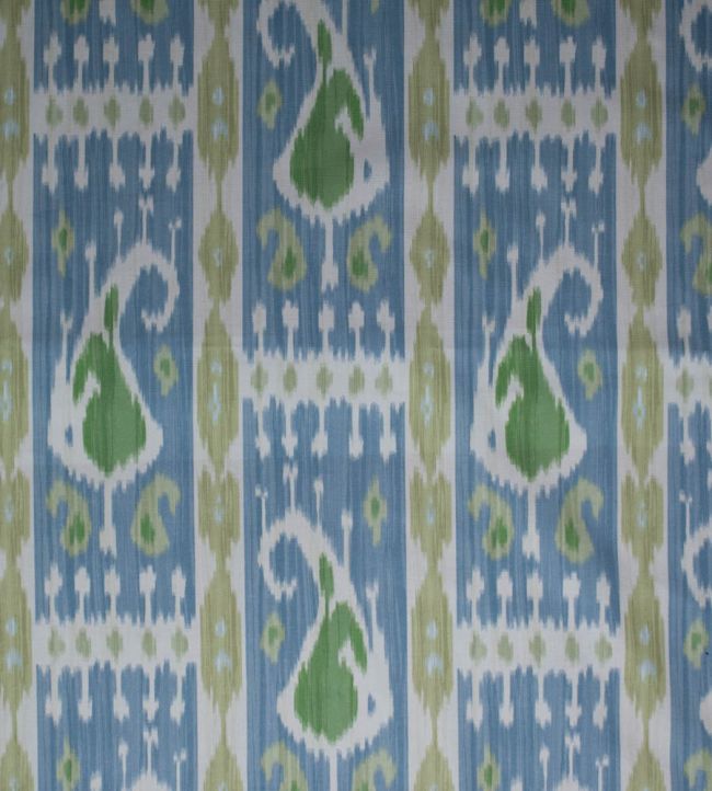 Leila Ikat Fabric by Titley and Marr Teal & Grass