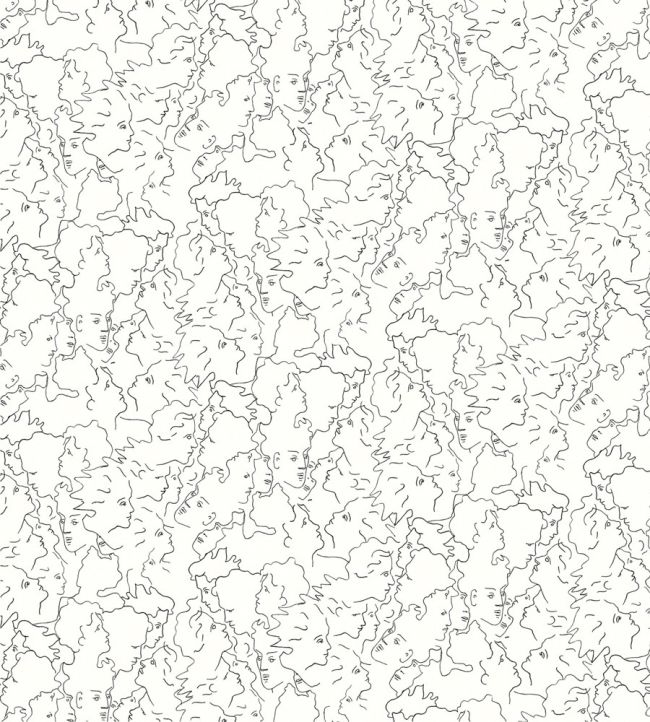Ressemblance Wallpaper by Lelievre Ivoire Noir
