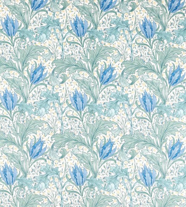 Lent Lily Fabric by Morris & Co Cornflower Blue