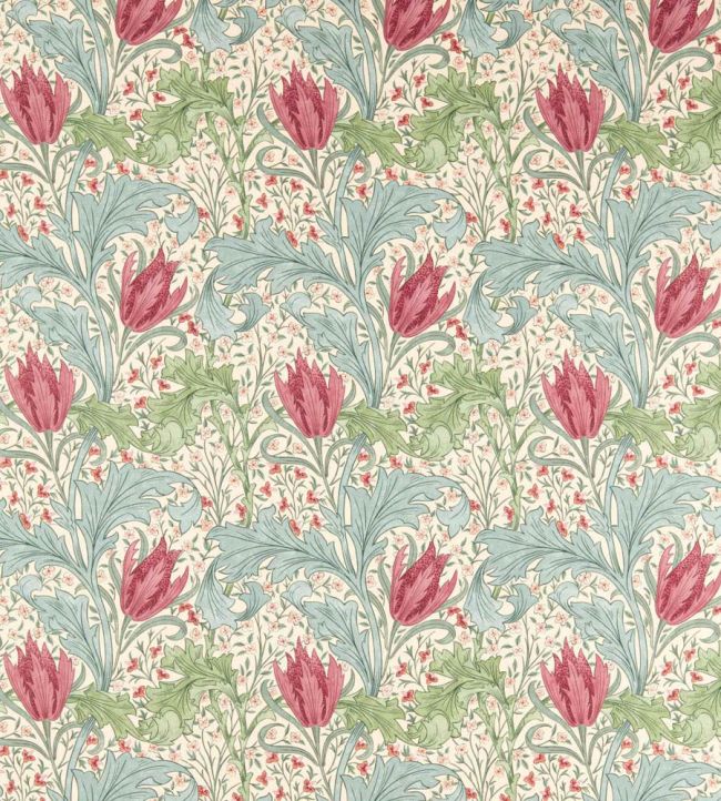 Lent Lily Fabric by Morris & Co Plum/Bayleaf