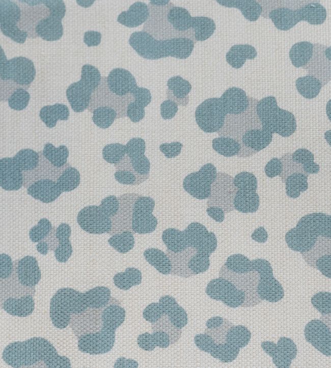 Leopard Spot Fabric by Titley and Marr Aqua & Stone
