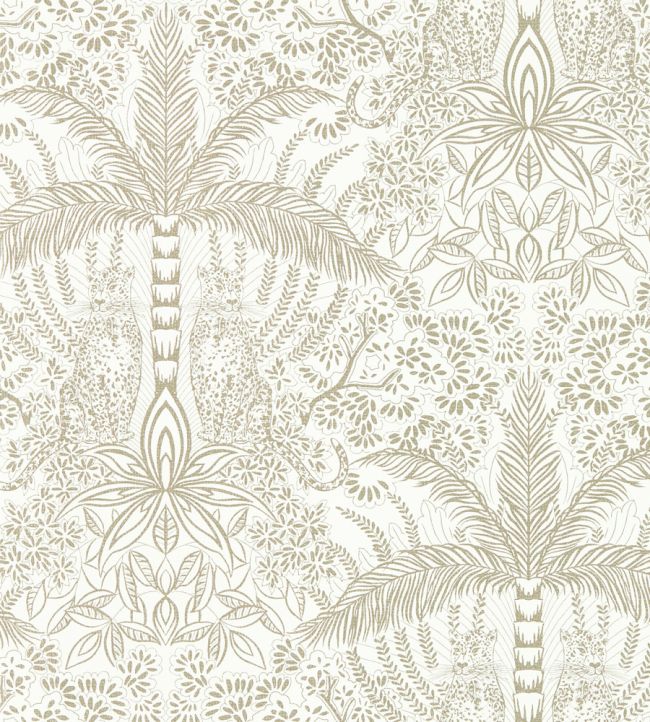 Leopardo Wallpaper by Clarke & Clarke Gold/Ivory