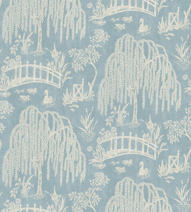 Les Saules Wallpaper by Nina Campbell Blue