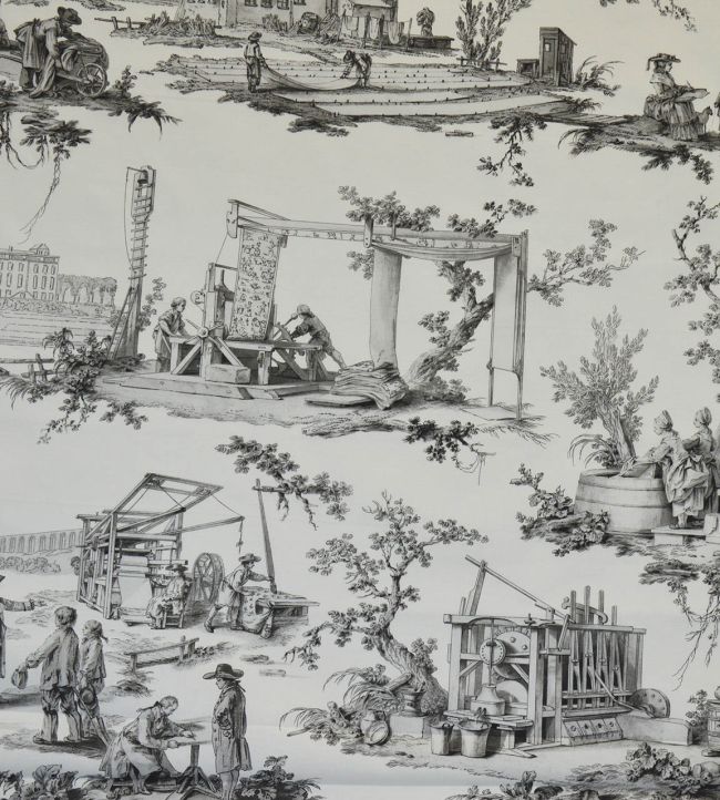 Les Travaux De La Manufacture Fabric by Casal Gris