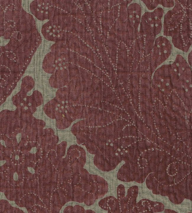 Nantes Overdye Fabric by Lewis & Wood Madder Red/Celadon