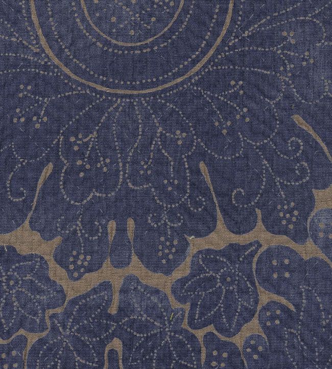 Nantes Overdye Fabric by Lewis & Wood Indigo/Salmon