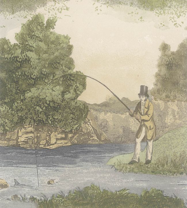 Fly Fishing Wallpaper by Lewis & Wood Green