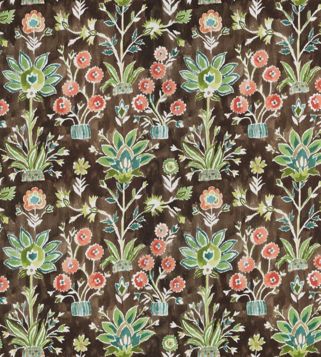 Lilia Print Fabric by Thibaut Chocolate