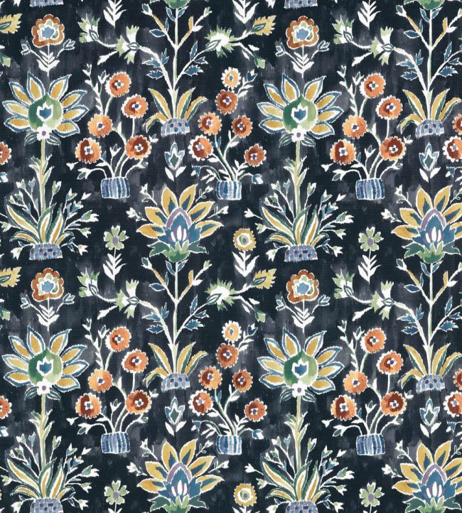 Lilia Print Fabric by Thibaut Ebony