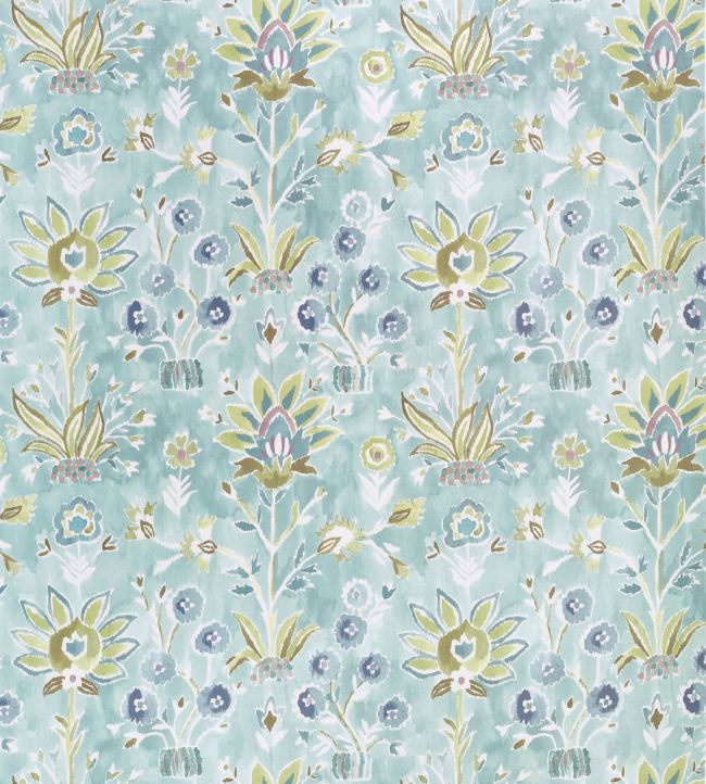 Lilia Print Fabric by Thibaut Mineral