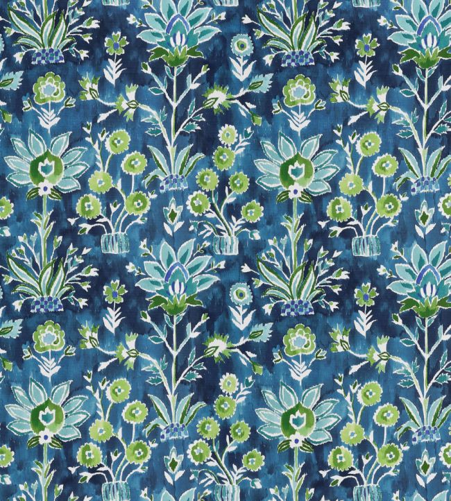 Lilia Print Fabric by Thibaut Navy