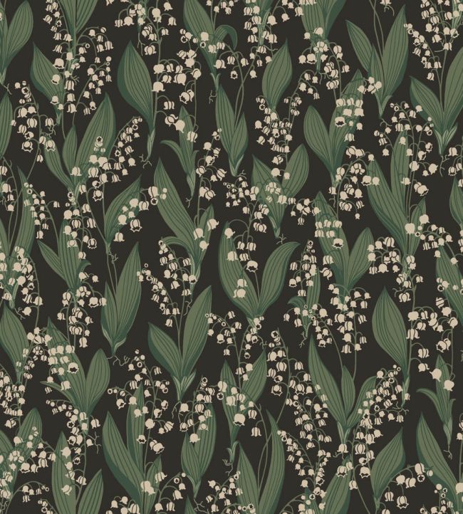 Liljekonvalj Wallpaper by Sandberg Charcoal