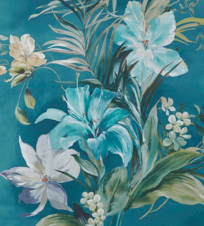 Lilliana Wallpaper by 1838 Wallcoverings Peacock