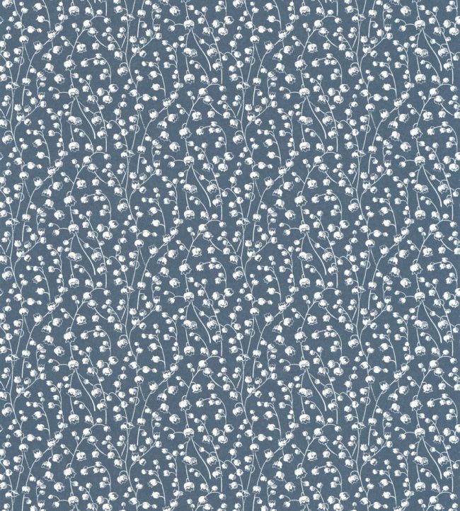 Lily Of The Valley Wallpaper by Casadeco Bleu Nuit