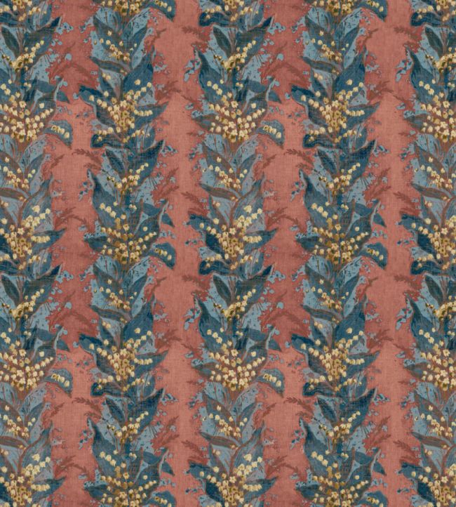 Lily Stripe Fabric by Zoffany Rouge