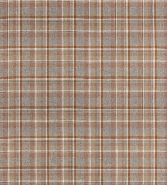 Lindisfarne Plaid Fabric by Mulberry Home Fawn/Aqua